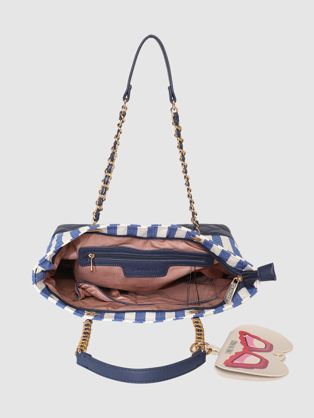 Caprese Emily In Paris Printed Medium Navy Tote Bag - Image 7