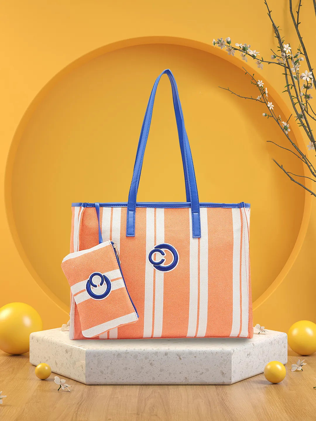 Caprese Dixie Medium Orange Tote Bag - Image 2