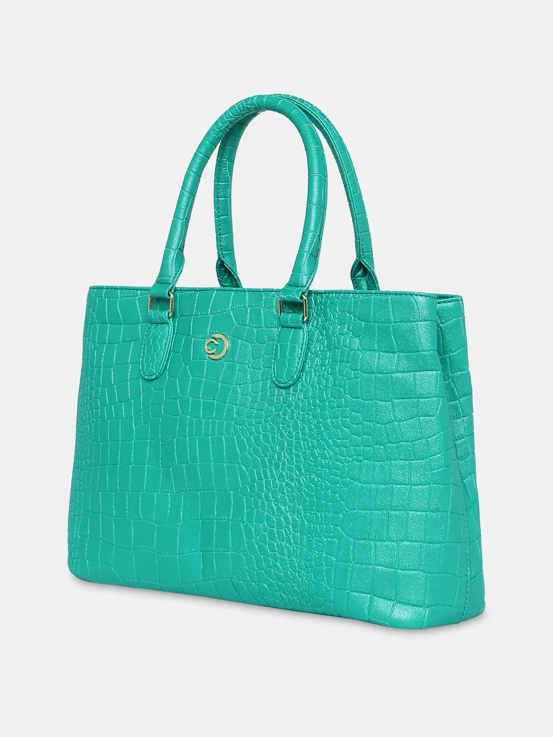 Caprese Eastwood Medium Metallic Green Tote Bag - Image 4