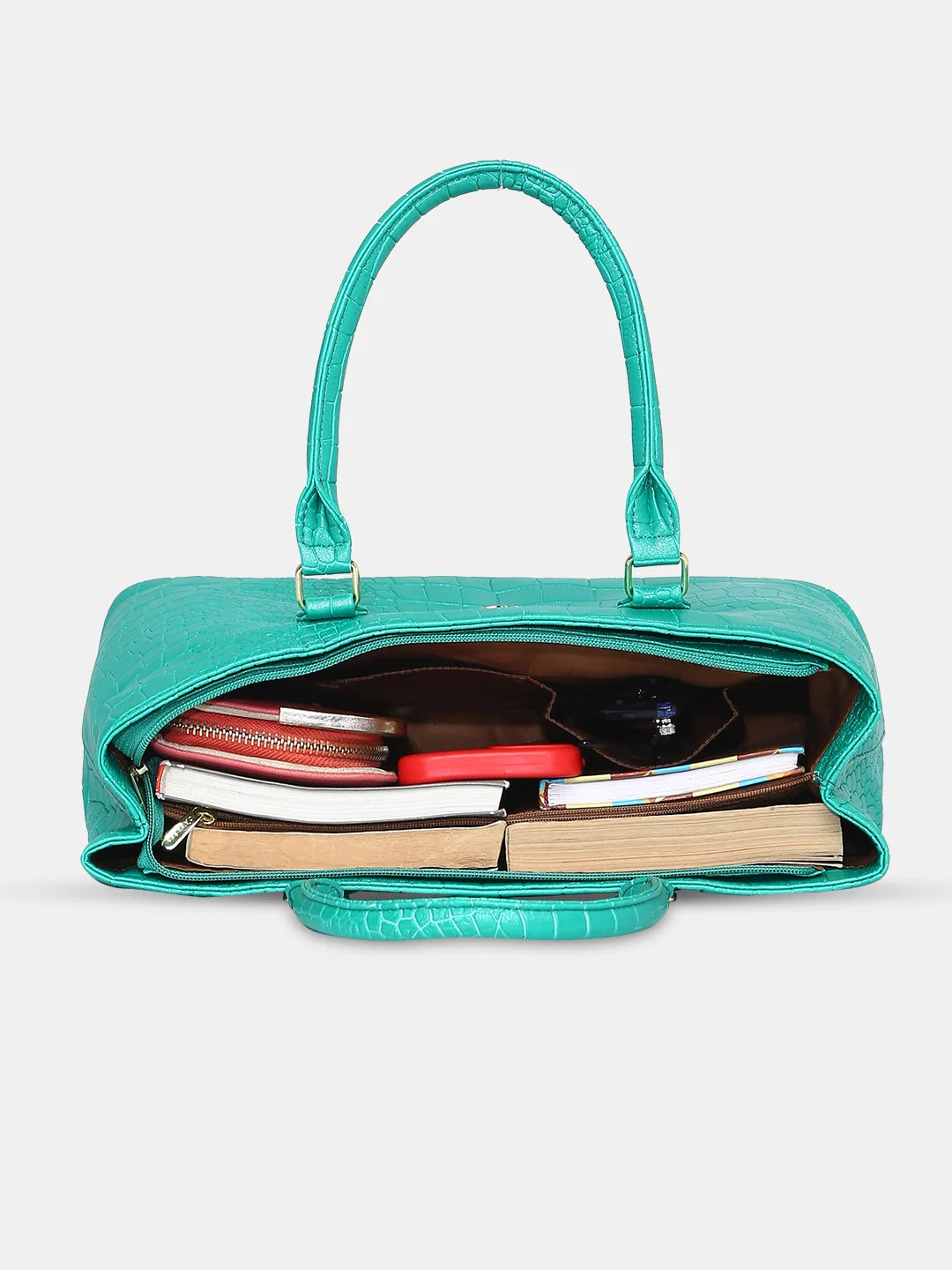 Caprese Eastwood Medium Metallic Green Tote Bag - Image 8
