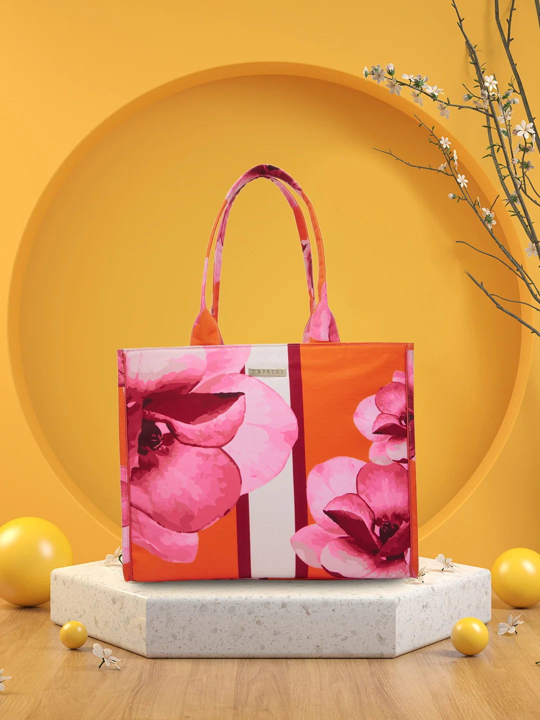 Caprese Ivy X Large Orange Tote Bag - Image 2