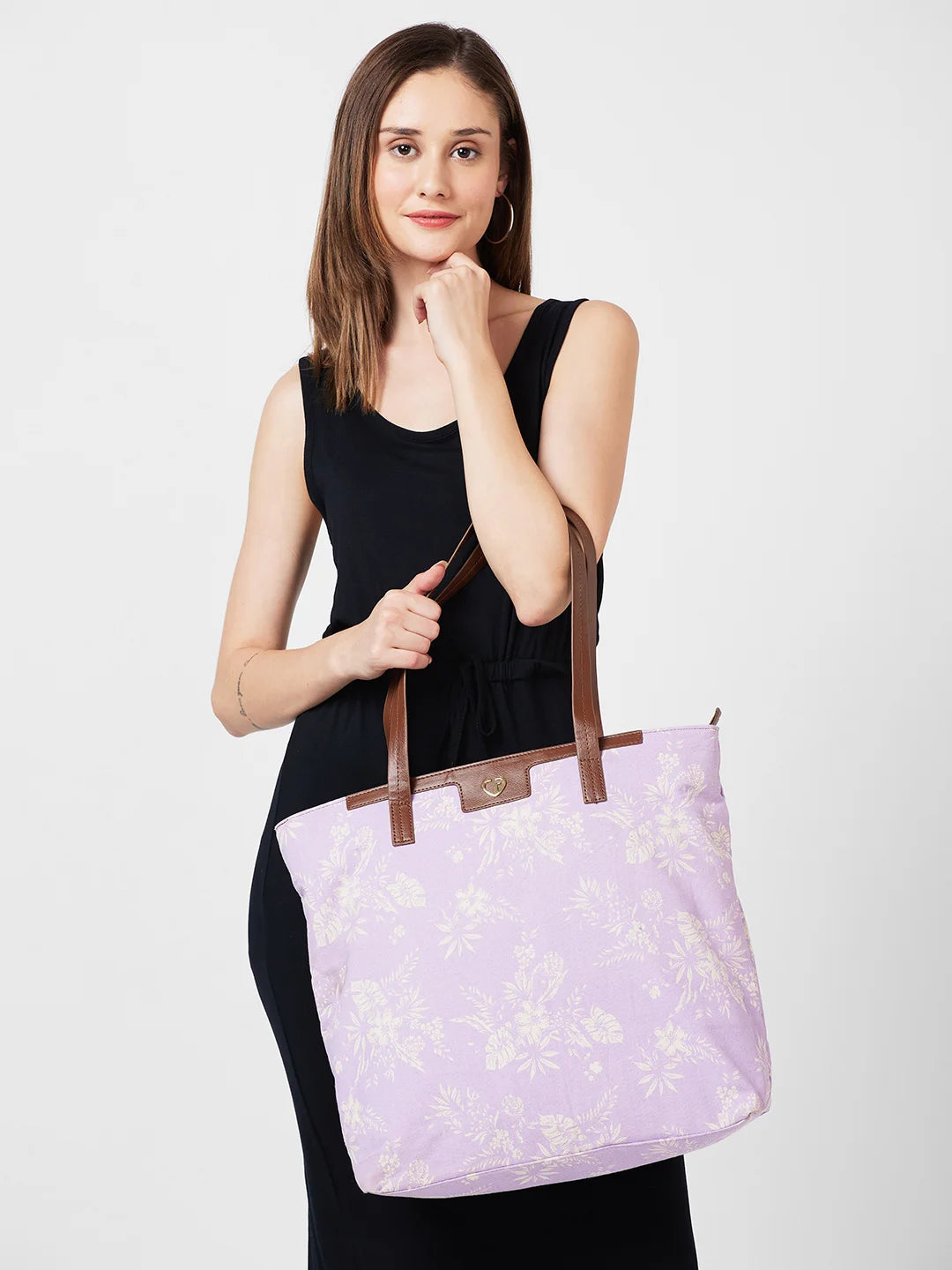 Caprese Kendall Large Lilac Laptop Tote Bag - Image 3