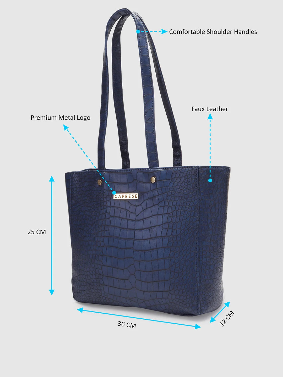 Caprese Luciana Medium Navy Tote Bag - Image 4