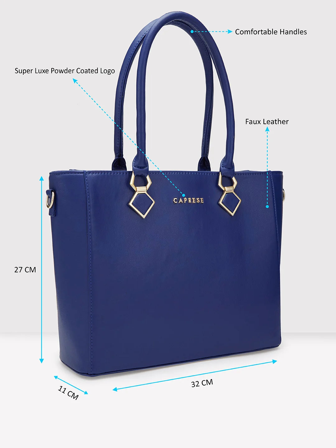 Caprese Lydia Medium Blue Tote Bag - Image 6
