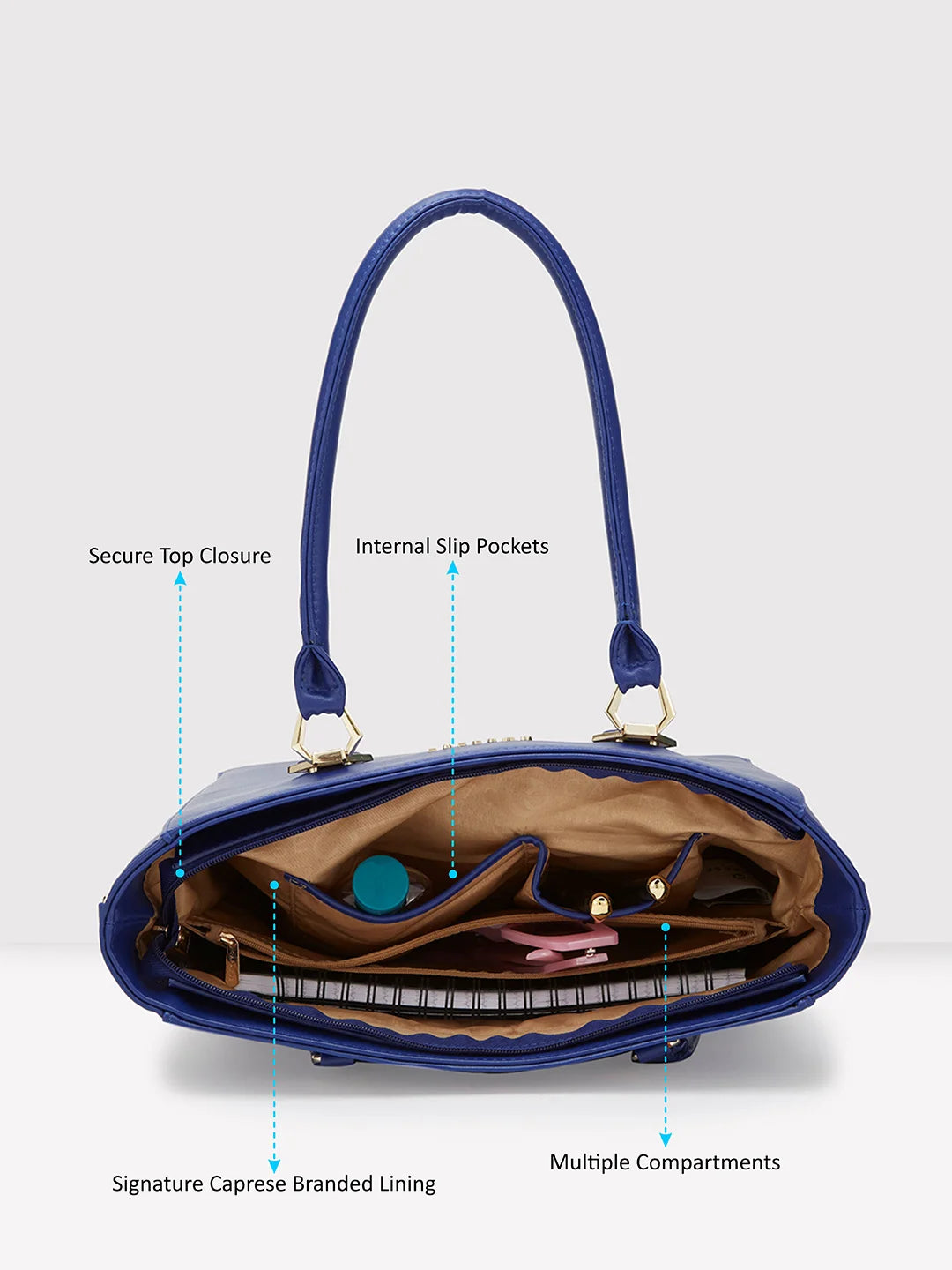 Caprese Lydia Medium Blue Tote Bag - Image 7