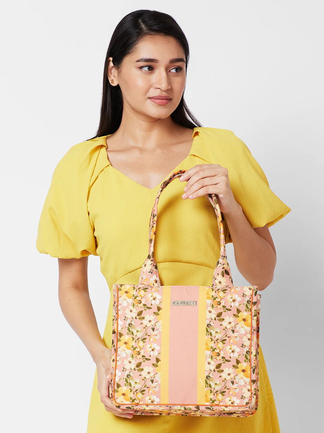 Caprese Orchid Large Yellow Tote Bag - Image 4