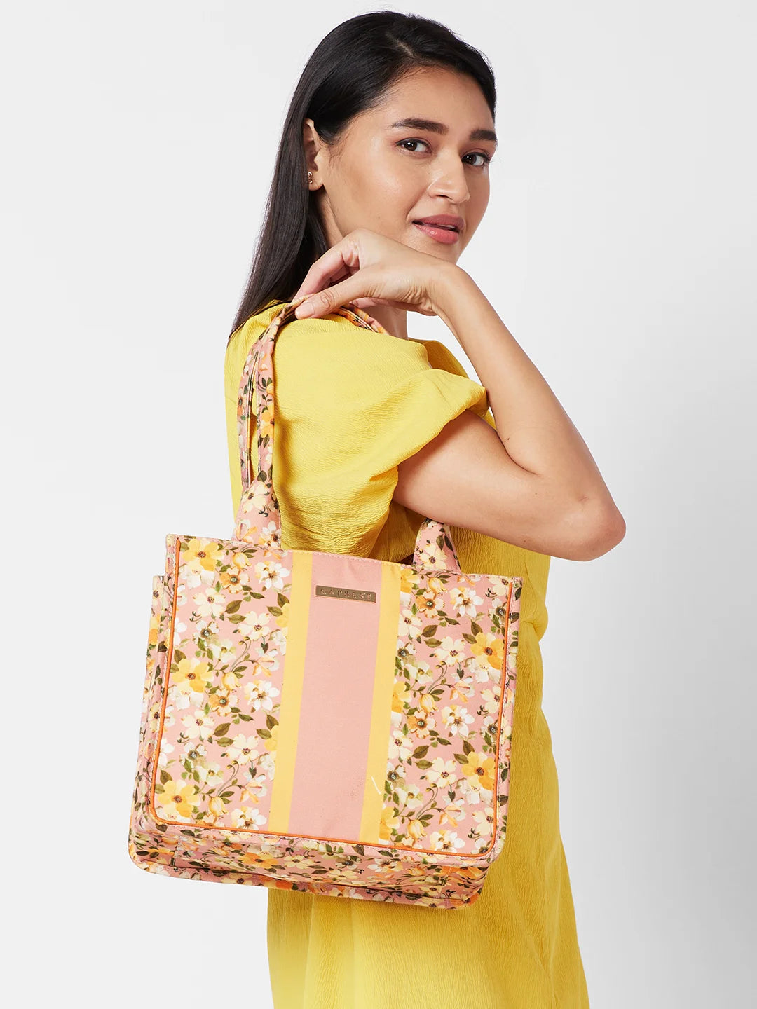 Caprese Orchid Large Yellow Tote Bag - Image 5