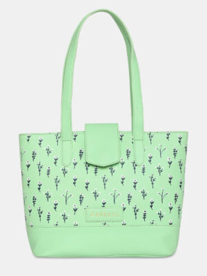 Caprese Pensa Small Green Ash Tote Bag