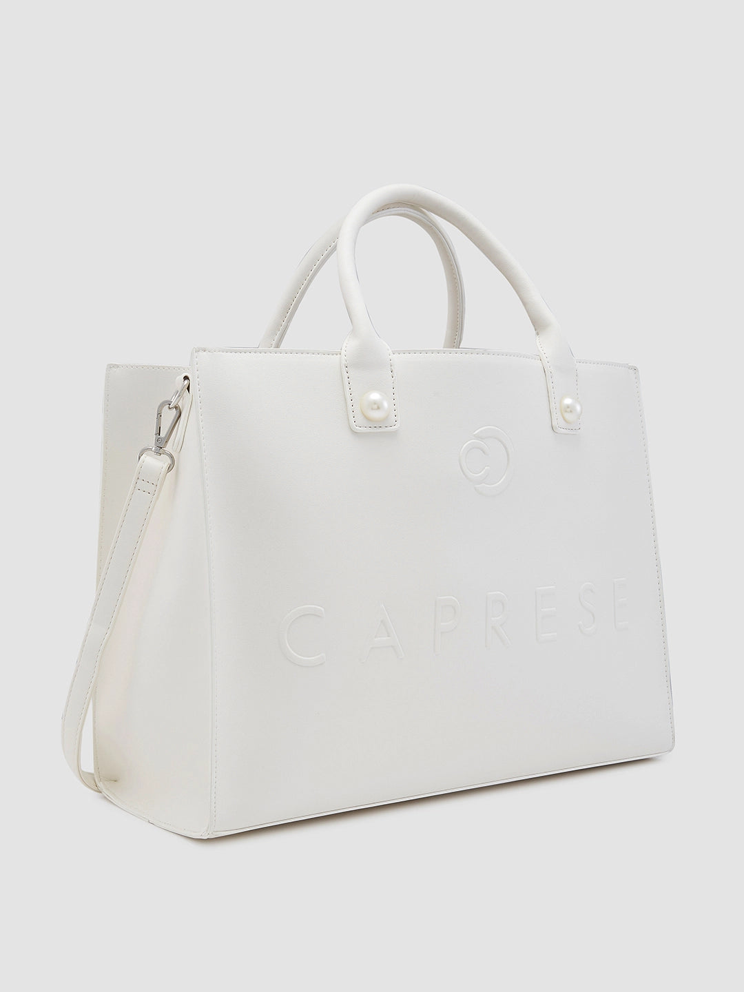 Caprese Pink Cloud Large White Tote Bag - Image 5