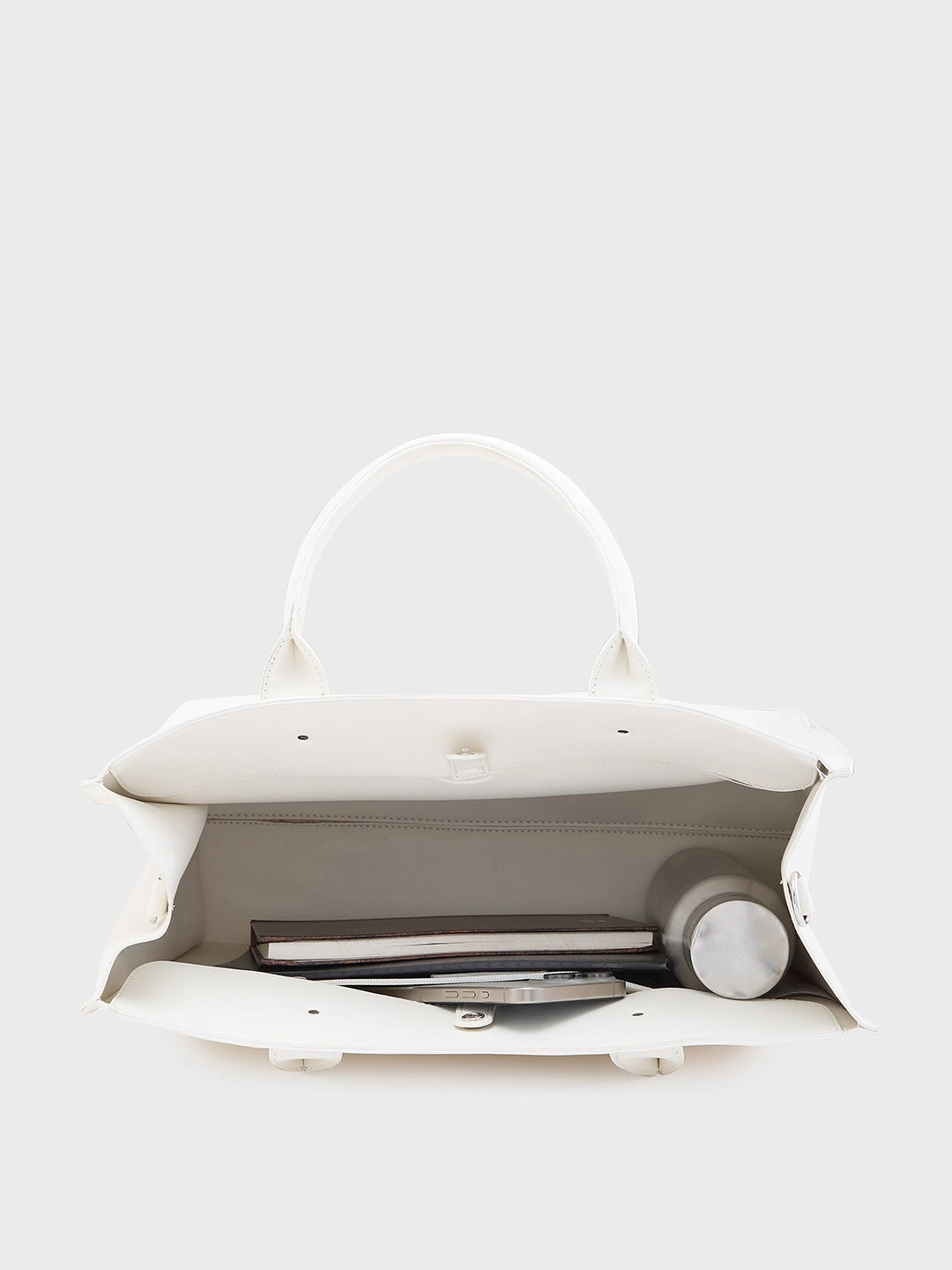Caprese Pink Cloud Large White Tote Bag - Image 6