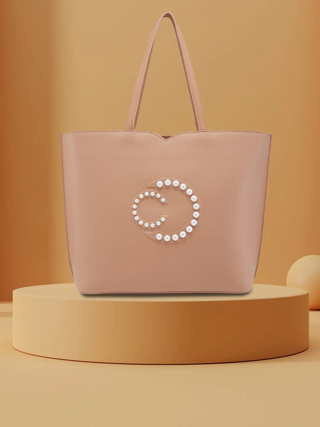 Caprese Pink Cloud Medium Brown Tote Bag - Image 2