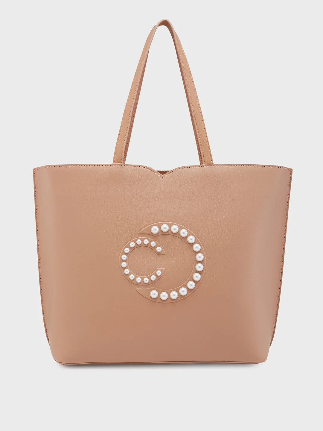 Caprese Pink Cloud Medium Brown Tote Bag