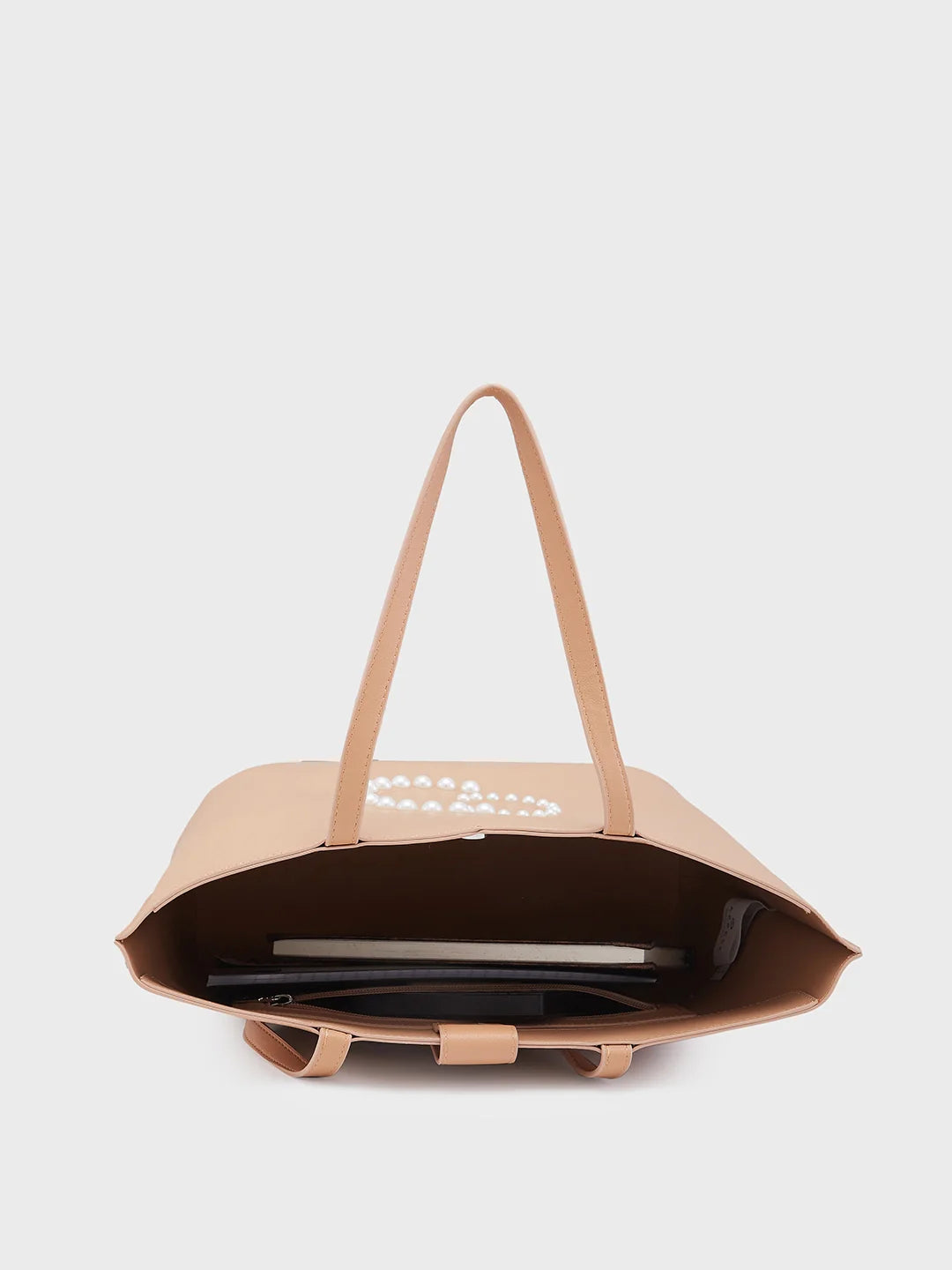 Caprese Pink Cloud Medium Brown Tote Bag - Image 9