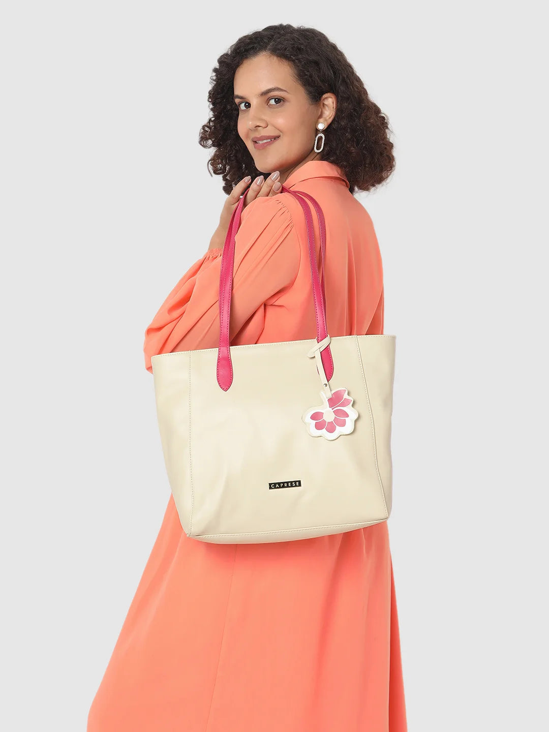 Caprese Sunshine Medium Beige Tote Bag - Image 10