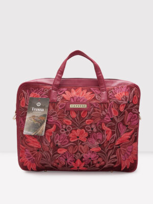Caprese Tresna Large Maroon Laptop Tote Bag