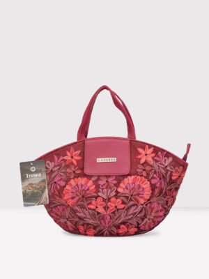 Caprese Tresna Medium Maroon Tote Bag