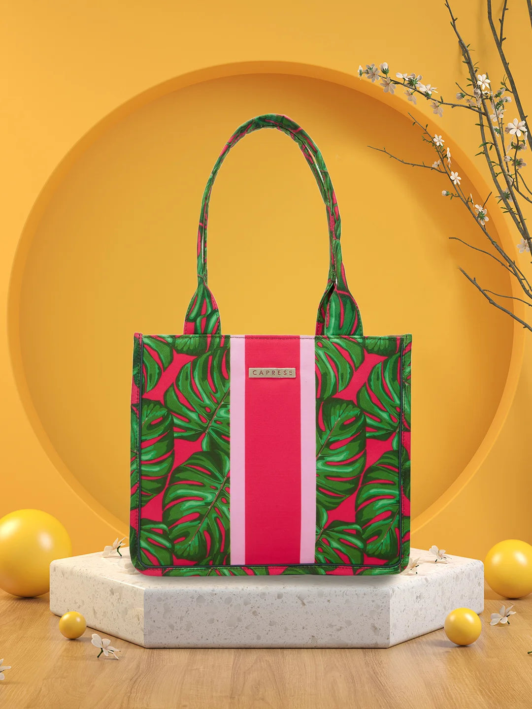 Caprese Tulip Large Green Tote Bag - Image 2