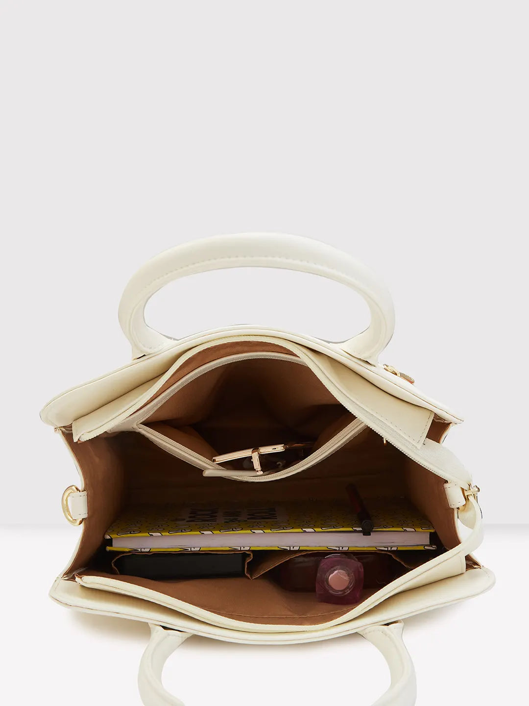 Caprese Zeta Medium Vanila Tote Bag - Image 8