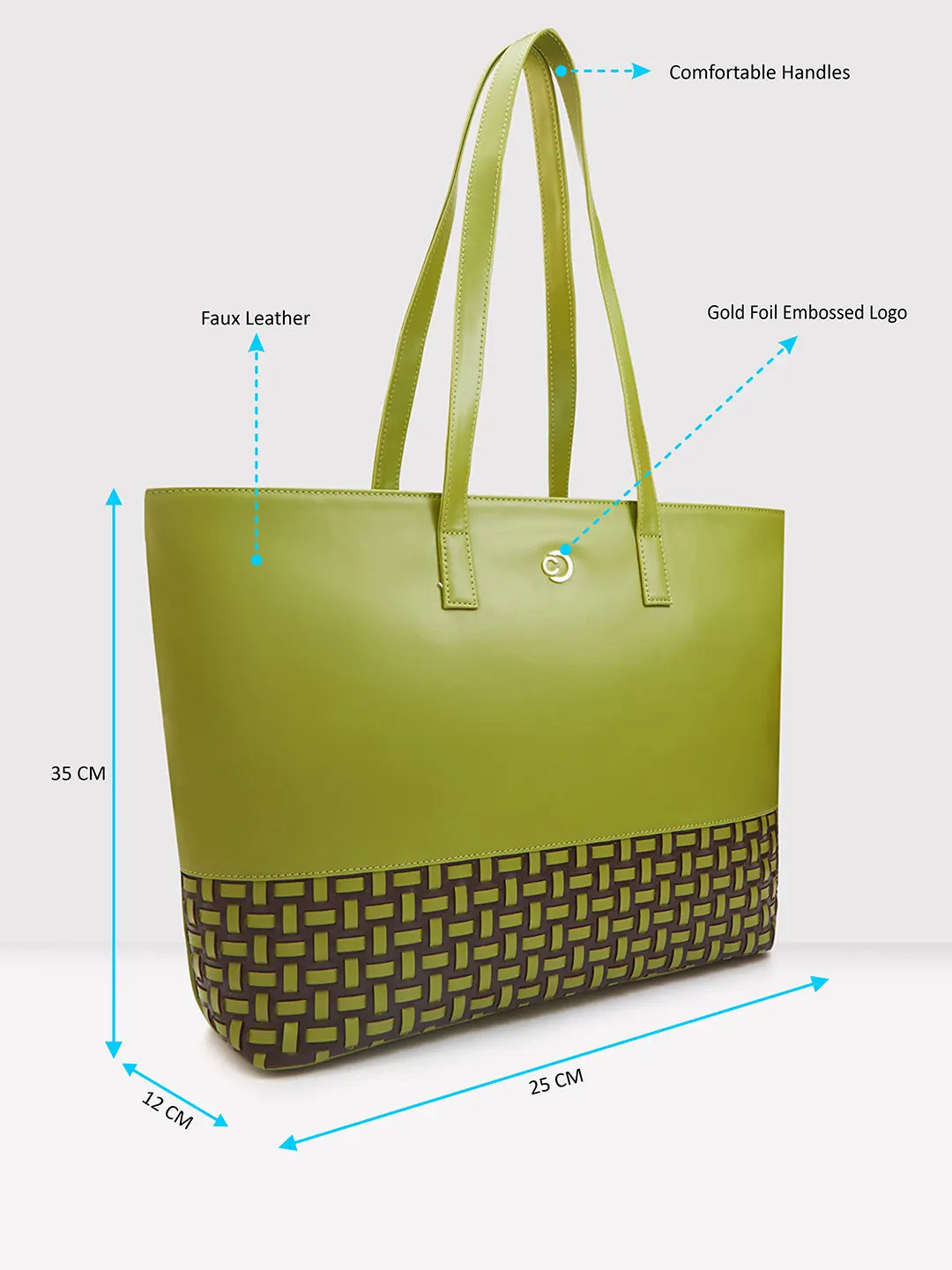Caprese Zeta Large Olive Laptop Tote - Image 8