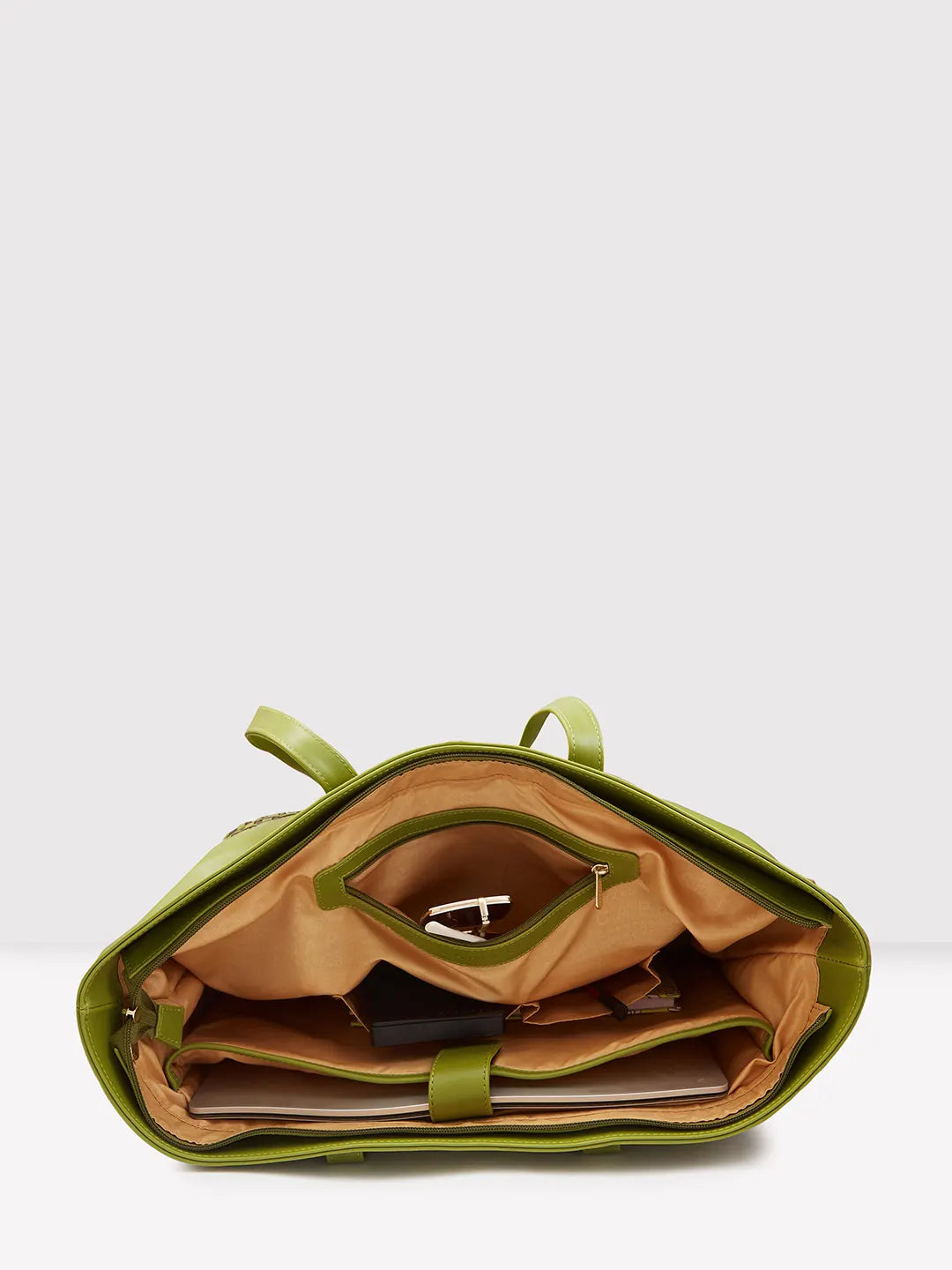 Caprese Zeta Large Olive Laptop Tote - Image 10