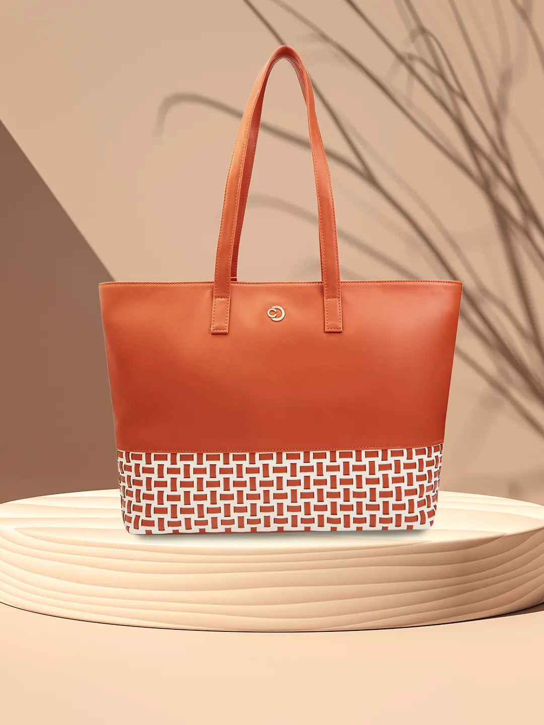 Caprese Zeta Large Tan Laptop Tote Bag - Image 2