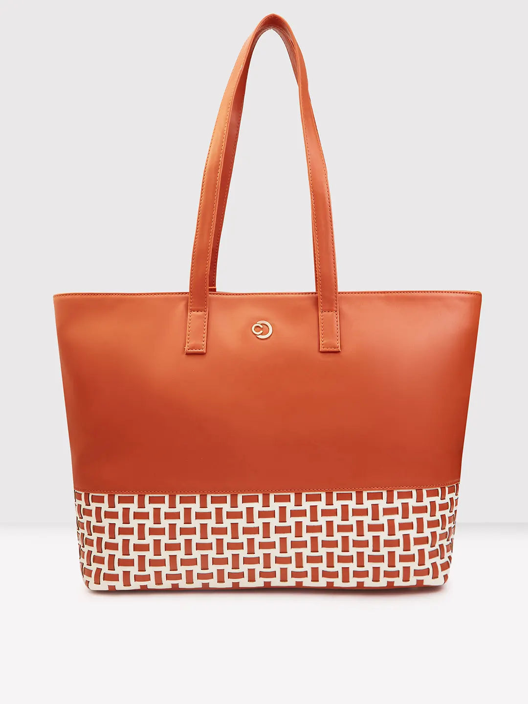 Caprese Zeta Large Tan Laptop Tote Bag