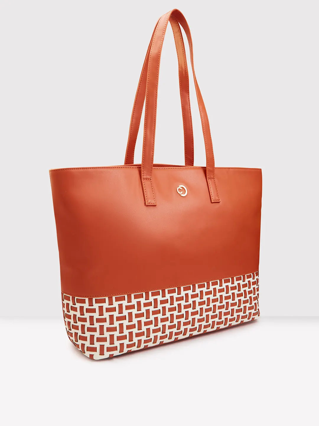 Caprese Zeta Large Tan Laptop Tote Bag - Image 4