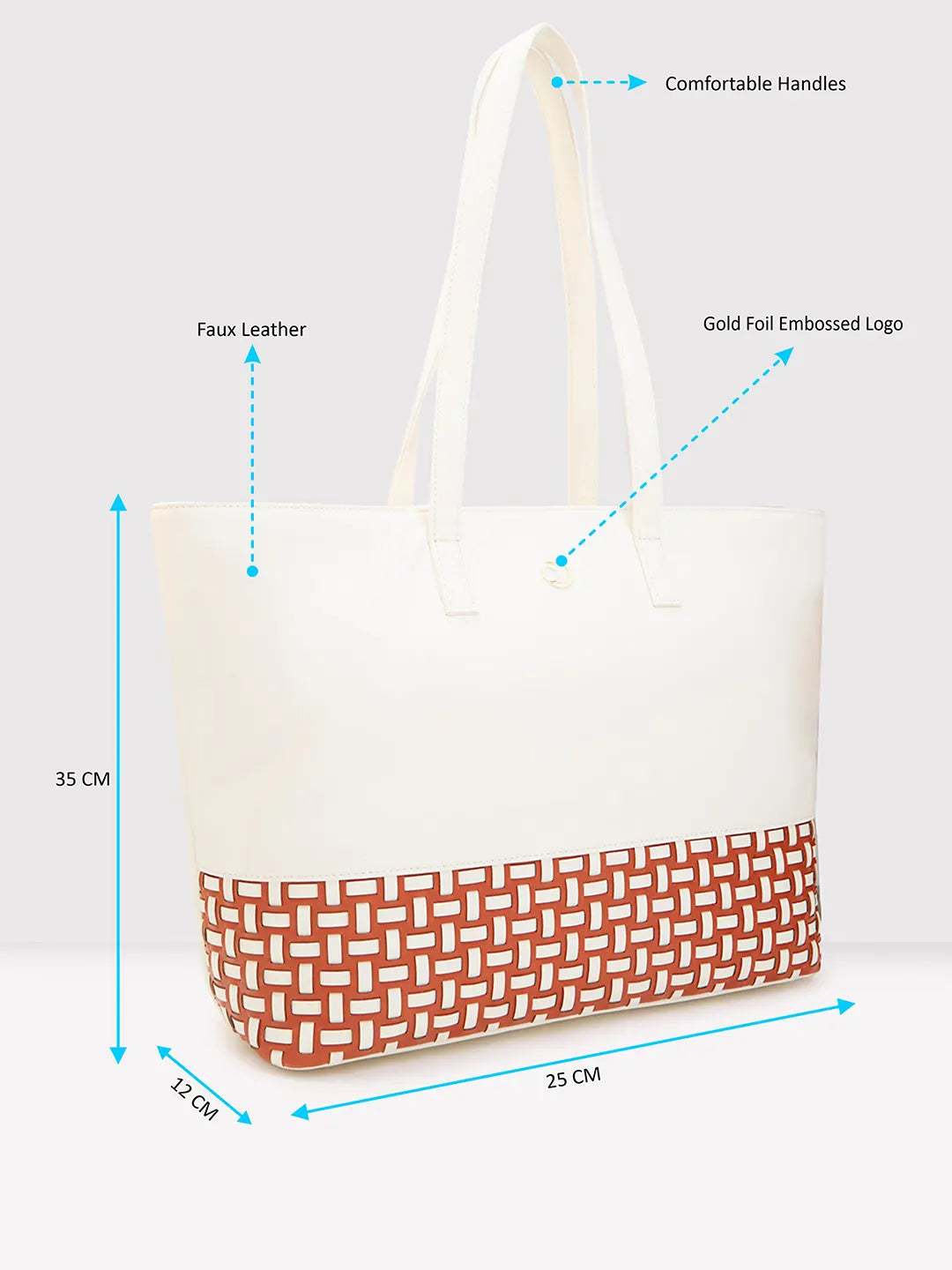 Caprese Zeta Large Vanilla Laptop Tote - Image 5