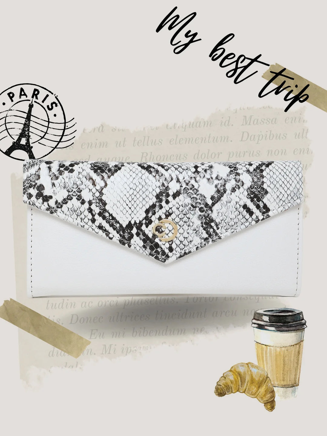 Caprese Bluma Large White Flapover Wallet - Image 2