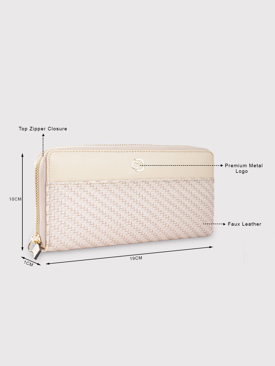 Caprese Emma Large Beige Zip Around Wallet - Image 4