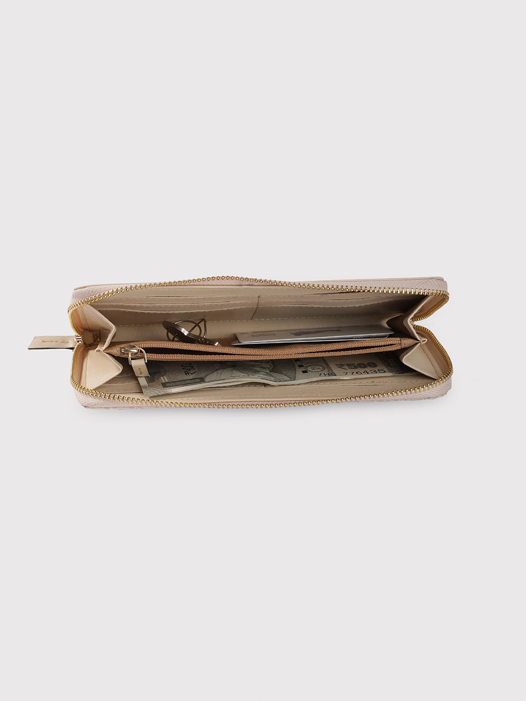 Caprese Emma Large Beige Zip Around Wallet - Image 10