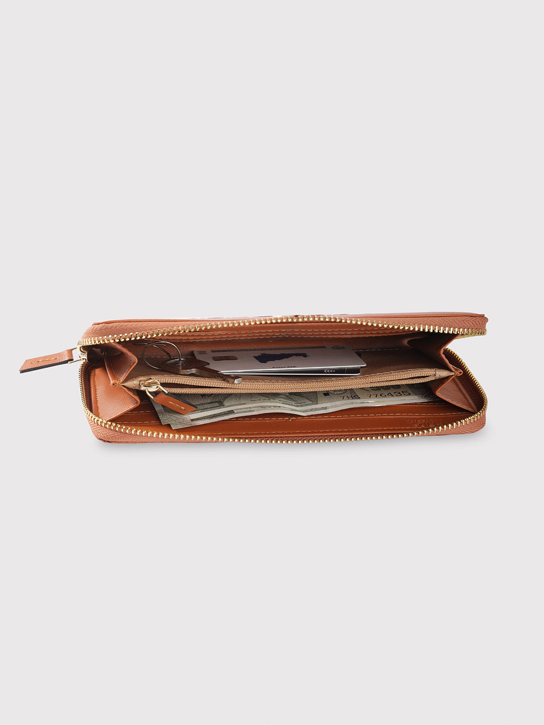 Caprese Emma Large Tan Zip Wallet - Image 6