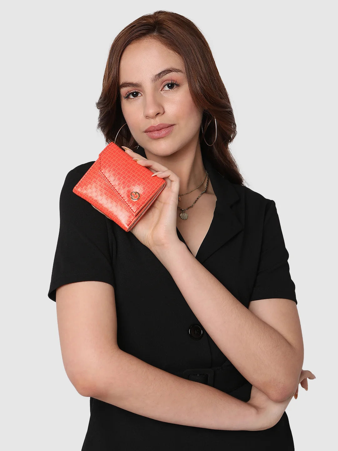 Caprese Ernesa Small Orange Wallet - Image 3