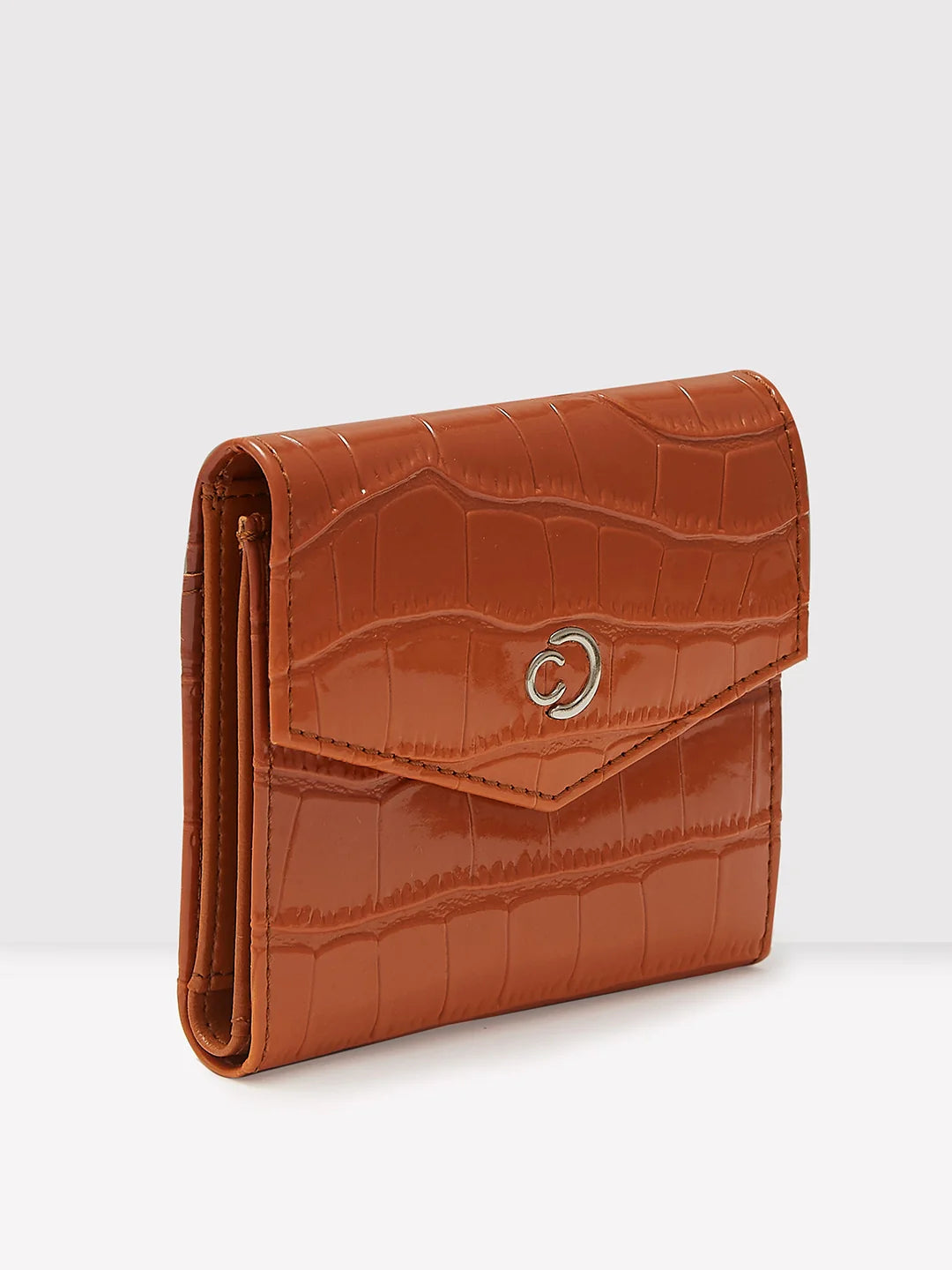 Caprese Eva Small Tan Flapover Wallet - Image 5