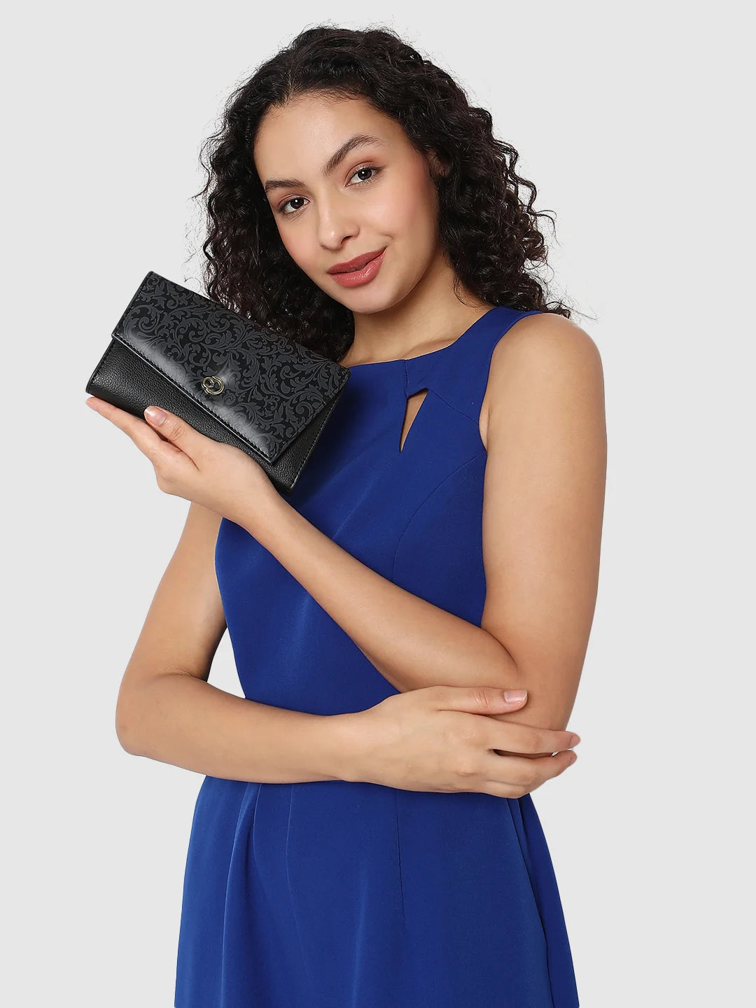 Caprese Helene Large Black Flapover Wallet - Image 2
