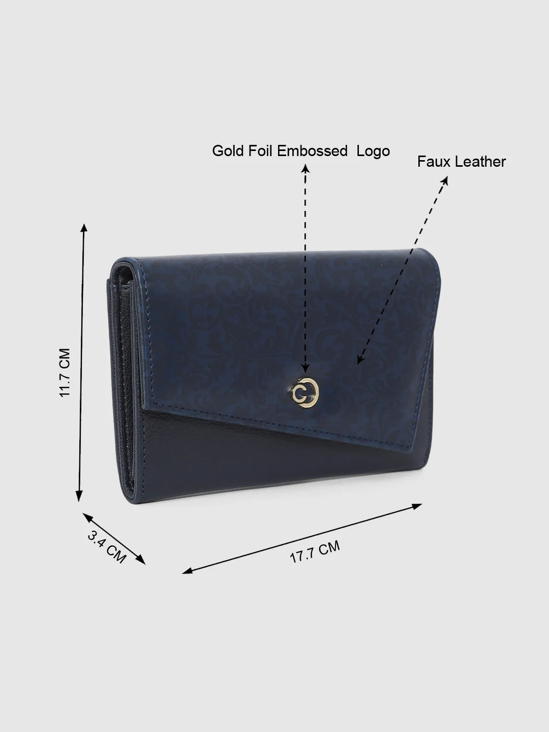 Caprese Helene Large Navy Flapover Wallet - Image 5