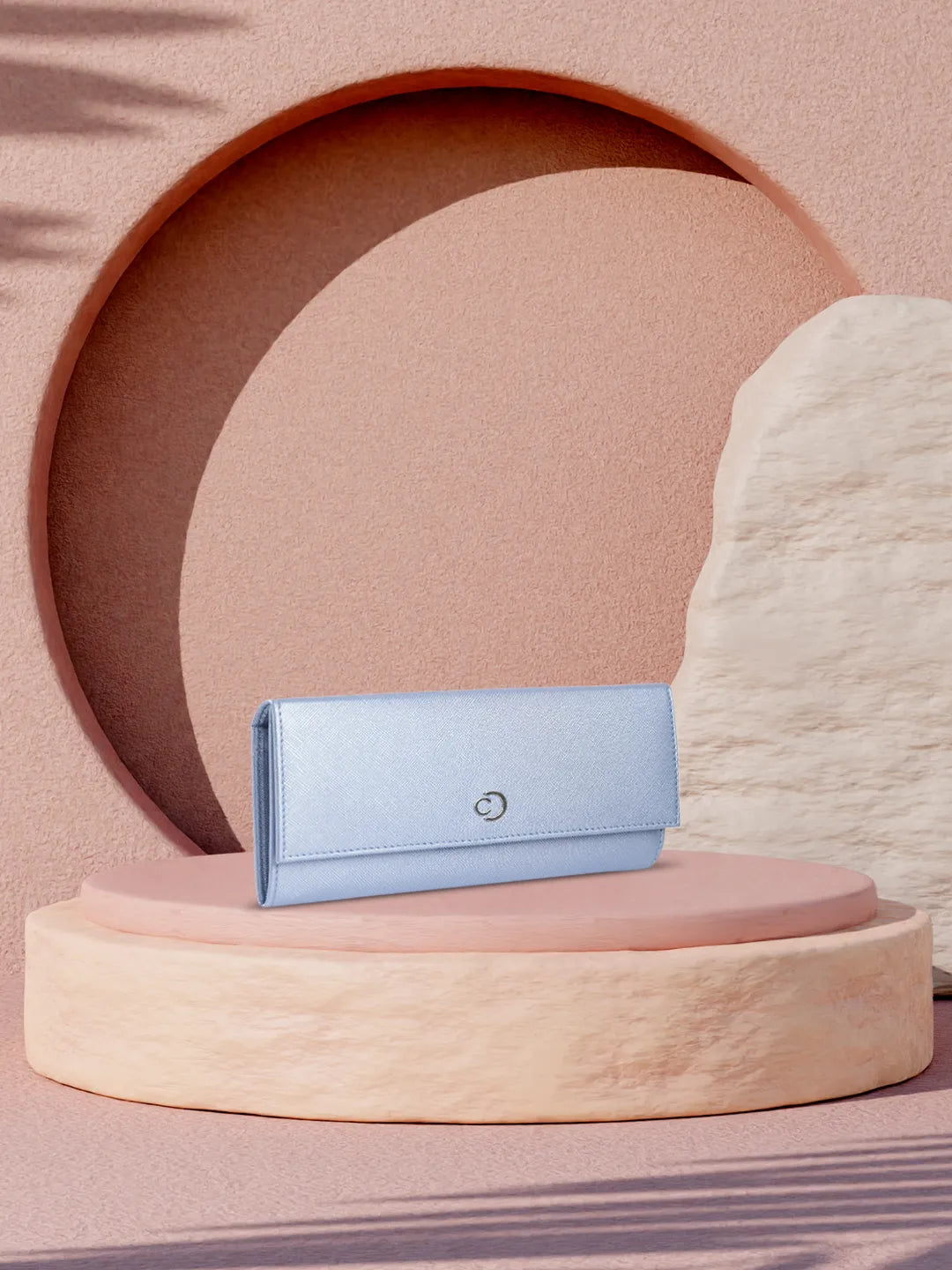 Caprese Mia Medium Pearl Blue Flap Wallet - Image 2