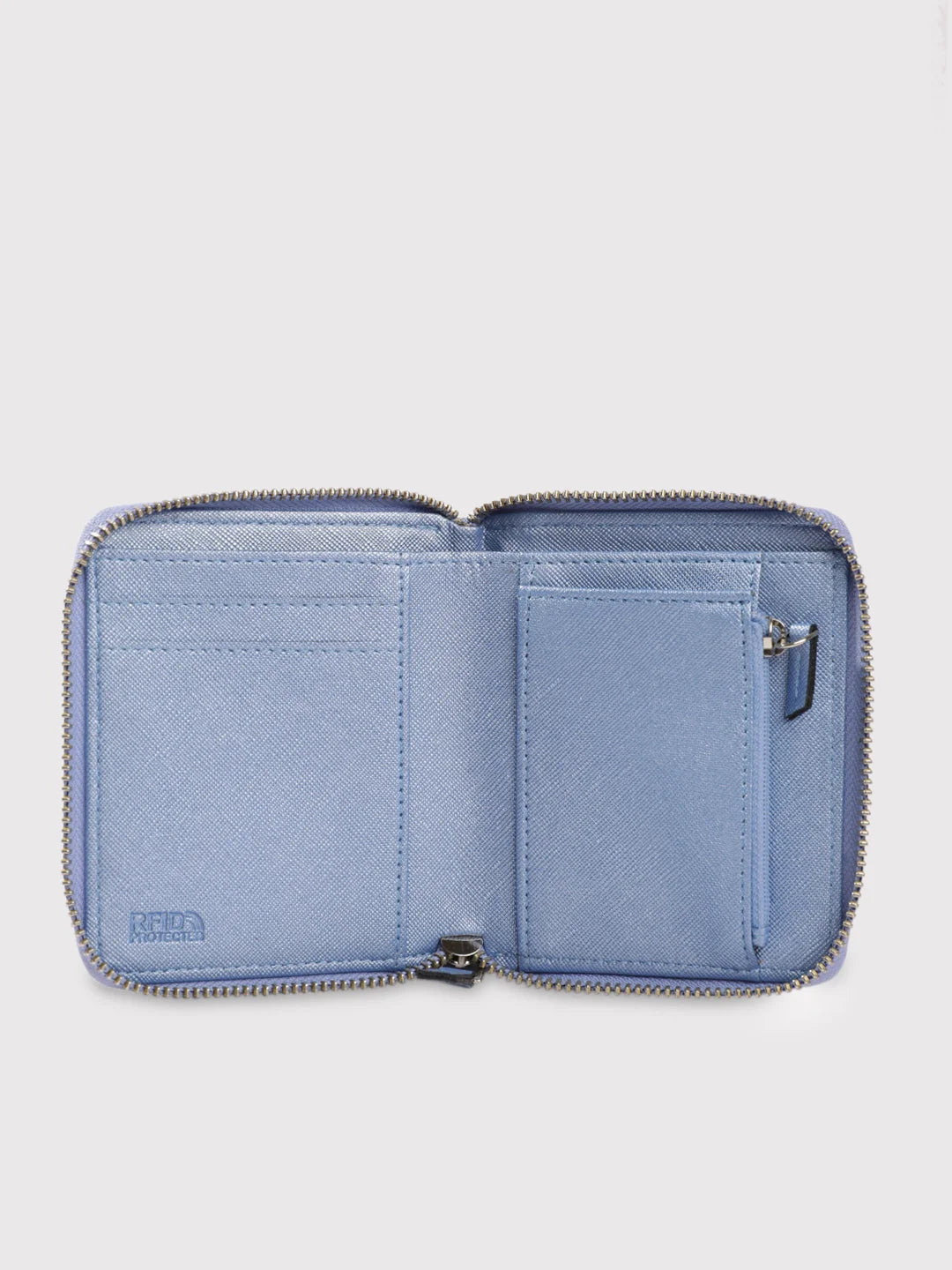 Caprese Mia Small Pearl Blue Zip Around Wallet - Image 8