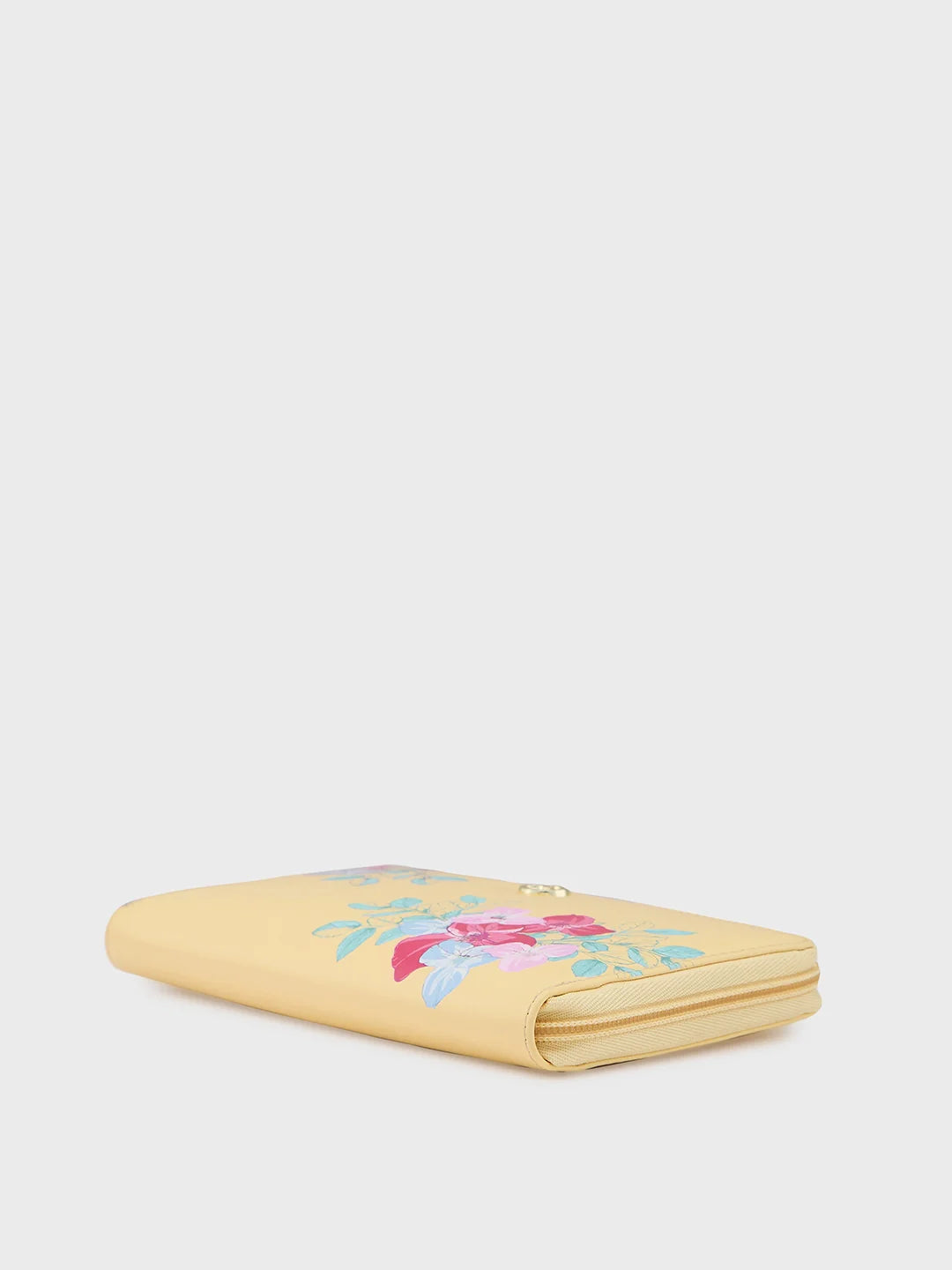Caprese Shanaya Large Yellow Printed Zip Around Wallet - Image 2